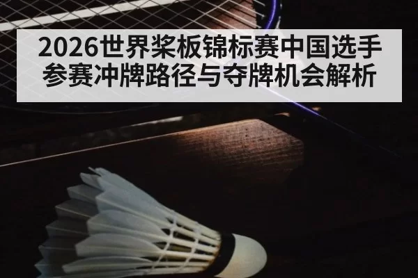 2026世界桨板锦标赛中国选手参赛冲牌路径与夺牌机会解析